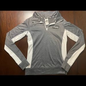 Victoria’s Secret Pink Grey & White workout sweatshirt